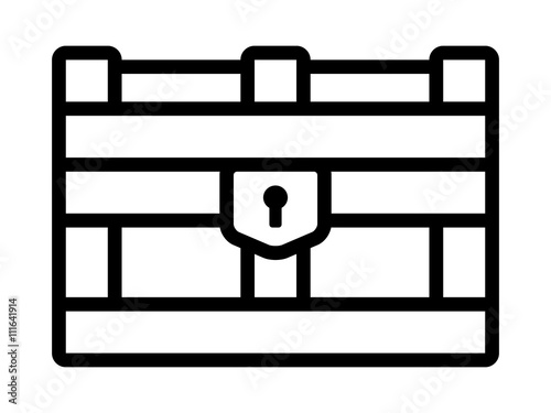 Treasure chest storage box line art icon for apps and websites