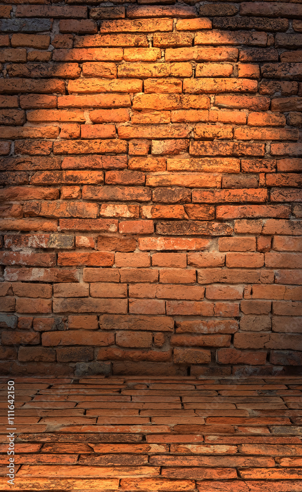 Low key photo of red brick wall with lighting effect. dark toned color of  red brick wall. old and grunge brick wall. Brick wall for background Stock  Photo | Adobe Stock