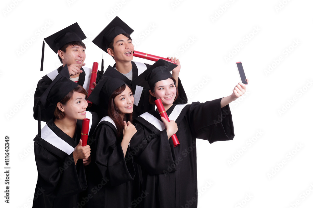 Selfie of happy graduates student Selfie of happy graduates student