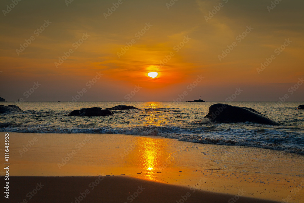 Sunset on Khao Lak beach. Thailand. Sunset on Khao Lak beach. Thailand.