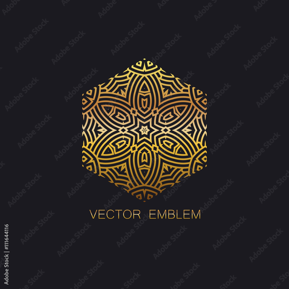 art-deco golden emblem
