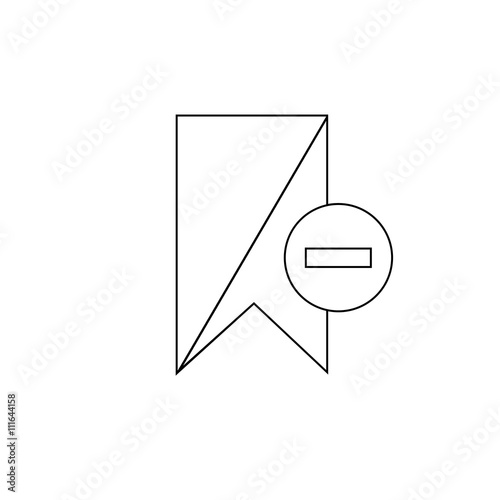 Delete bookmark line icon 2