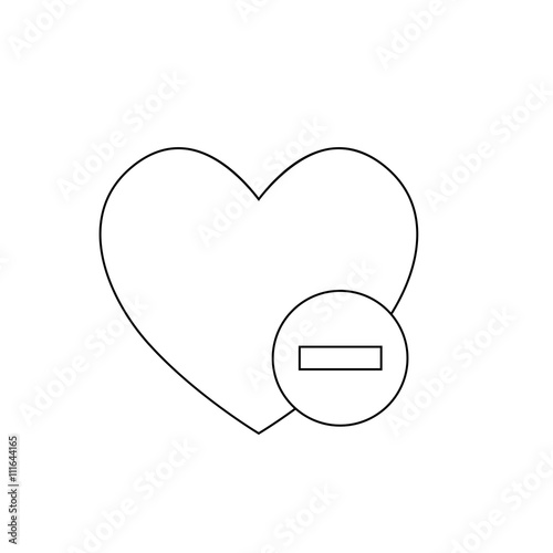Delete of favorites line icon