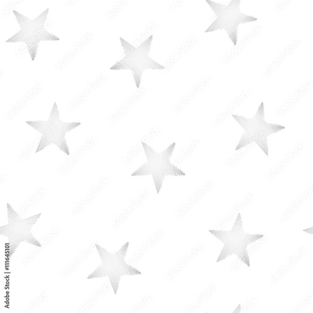 Silver stars embroidery stitching seamless pattern Silver stars embroidery stitching seamless pattern