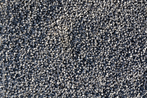 Black polymer plastic granules in bulk