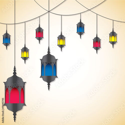 Moroccan lantern card in vector format.