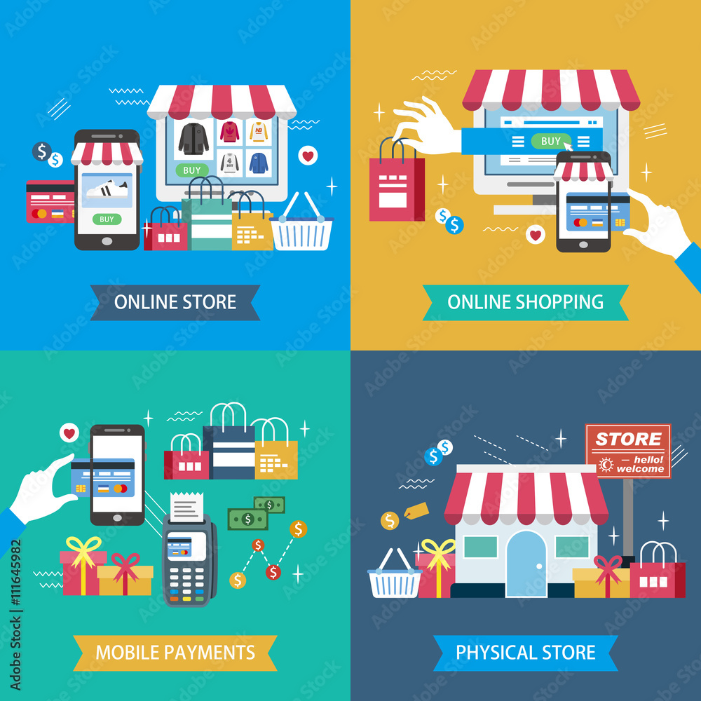 shopping flat design shopping flat design