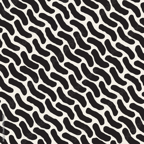 Vector Seamless Black And White Hand Drawn Lines Pattern