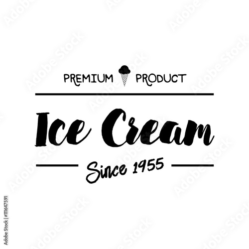 Ice Cream Design Badges and Labels. Vector Illustration. 