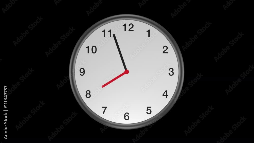 Wall clock isolated on alpha channel, seamless loop Wall clock isolated on alpha channel, seamless loop