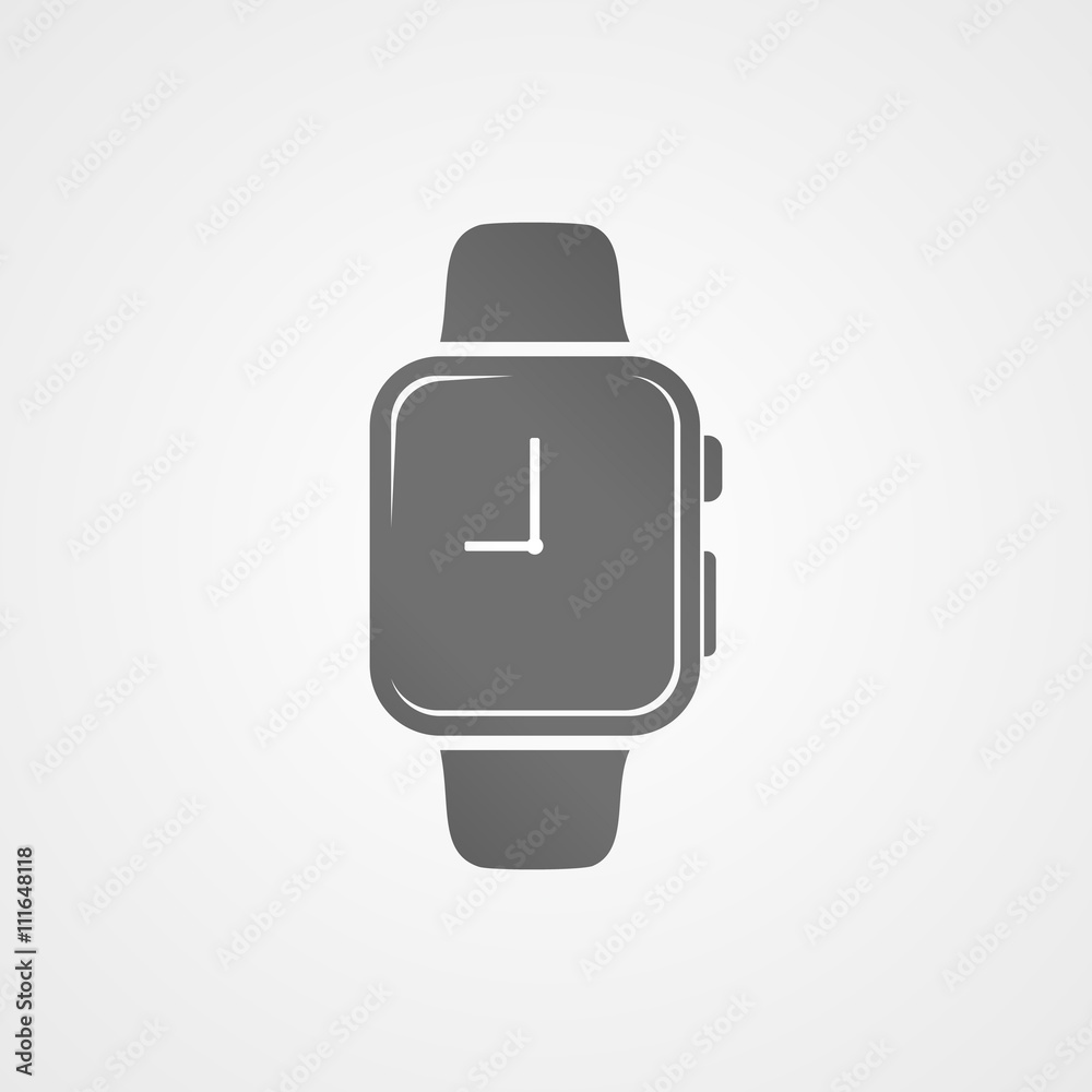 Smart watch with application icon on screen. Smart watch with application icon on screen.