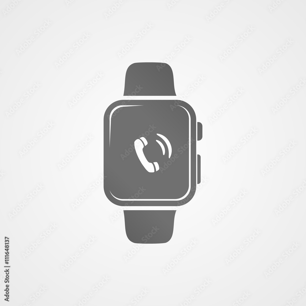 Smart watch with application icon on screen. Smart watch with application icon on screen.