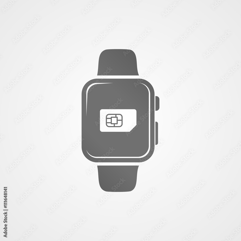 Smart watch with application icon on screen. Smart watch with application icon on screen.