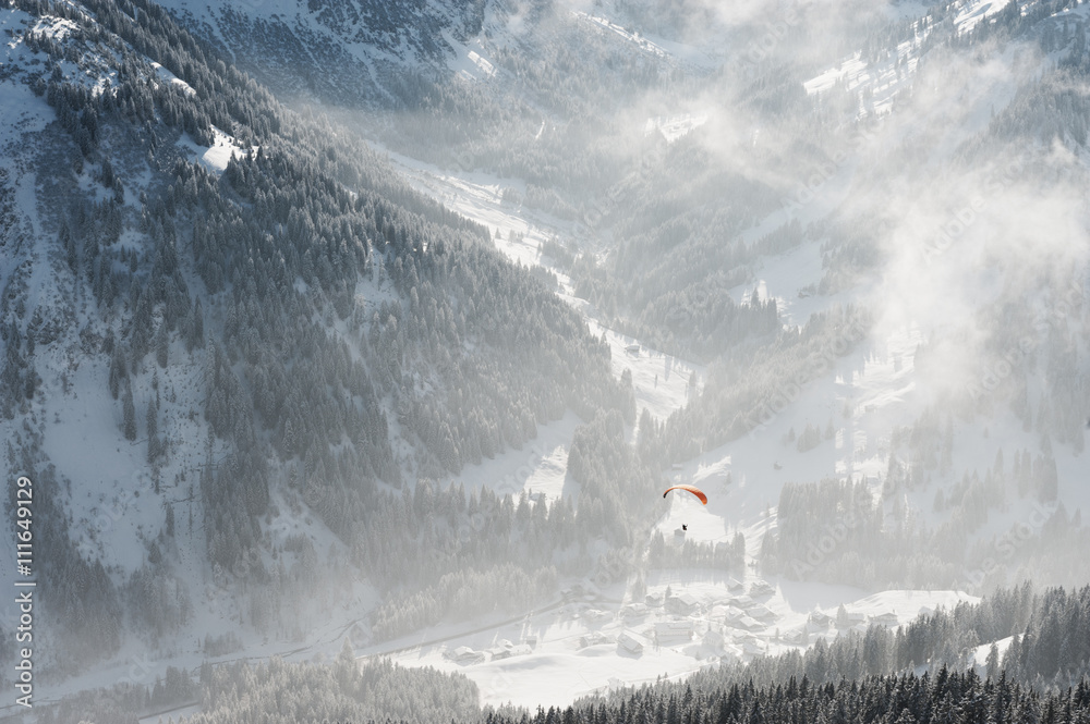 Paraglider in the alps