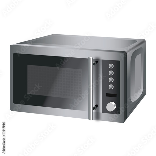 Illustration of stainless steel microwave oven