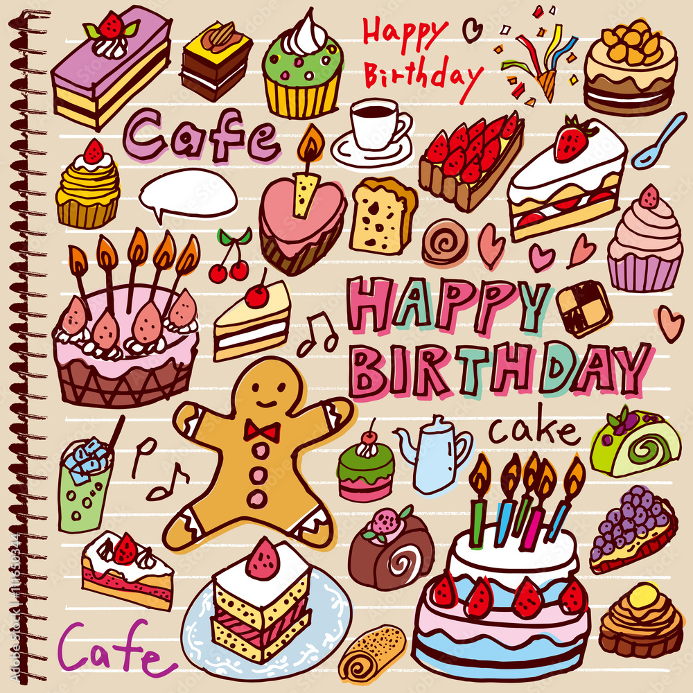 ケーキ 落書き ノート カラー ケーキ 落書き ノート カラー