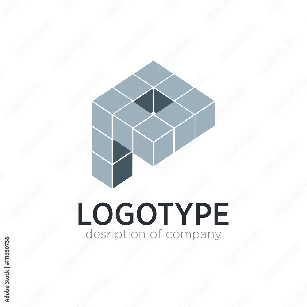 Letter P cube figure logo icon design template elements
Letter P cube figure logo icon design template elements
