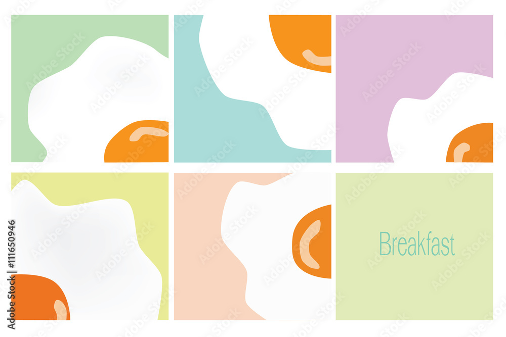 Vector - fired egg breakfast concept art
