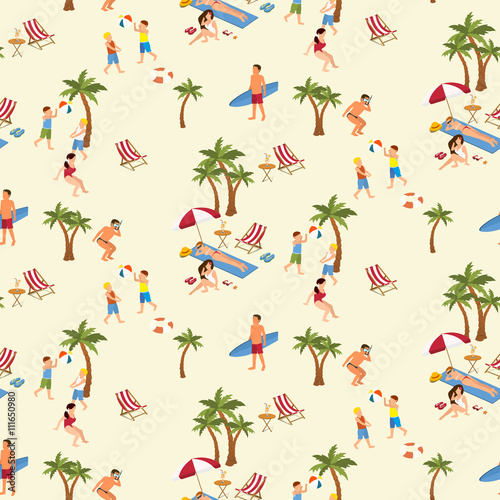 Seamless pattern of beach holidays