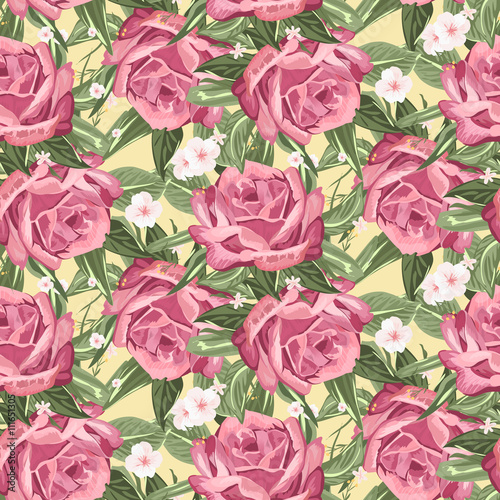 Hand drawn rose pattern