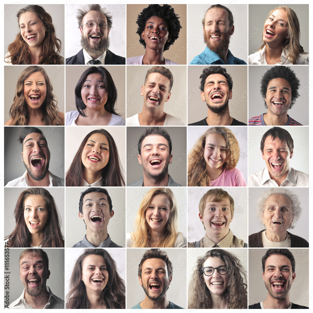 Laughing people - obrazy, fototapety, plakaty 