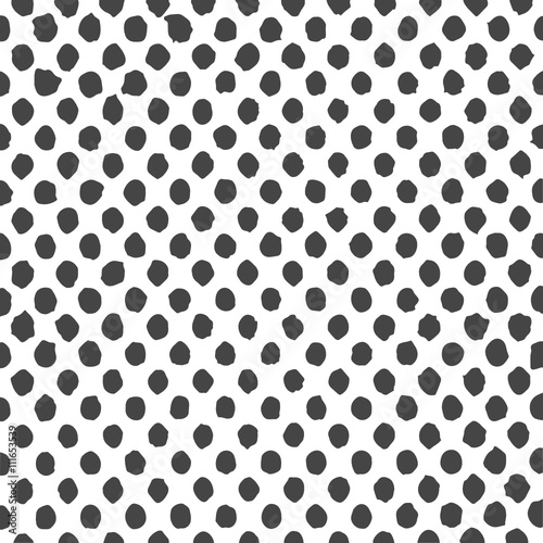 Pattern with black painted dots.Hand painted background