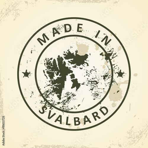 Stamp with map of Svalbard