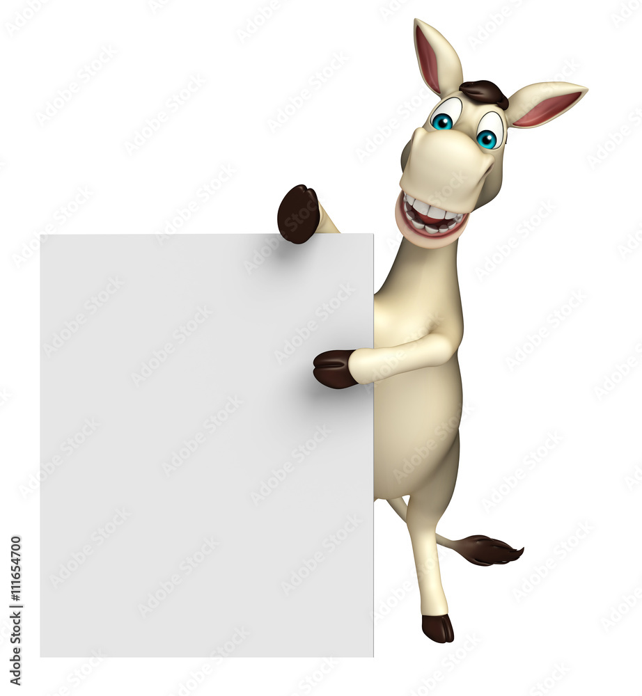 cute Donkey cartoon character with white board Stock Illustration | Adobe Stock cute Donkey cartoon character with white board Stock Illustration | Adobe Stock