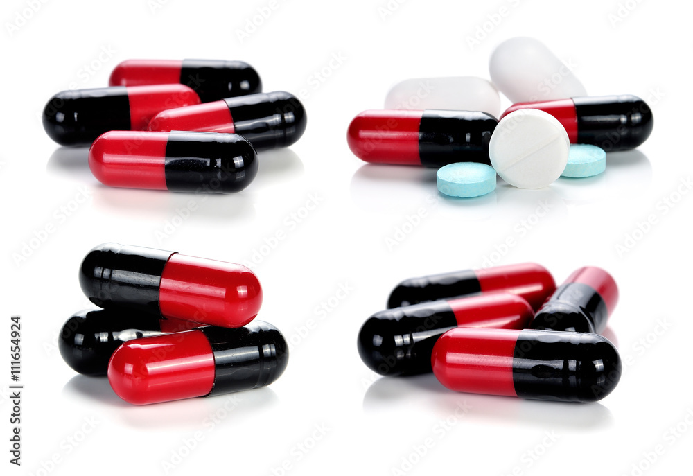 pills capsules isolated on white background pills capsules isolated on white background
