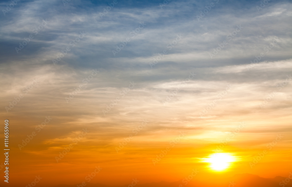 Fototapeta premium colorful dramatic sky with cloud at sunset