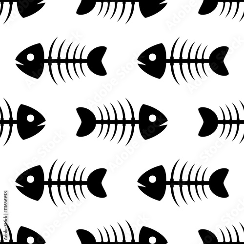 Icono plano patrón con espina de pescado sobre fondo blanco