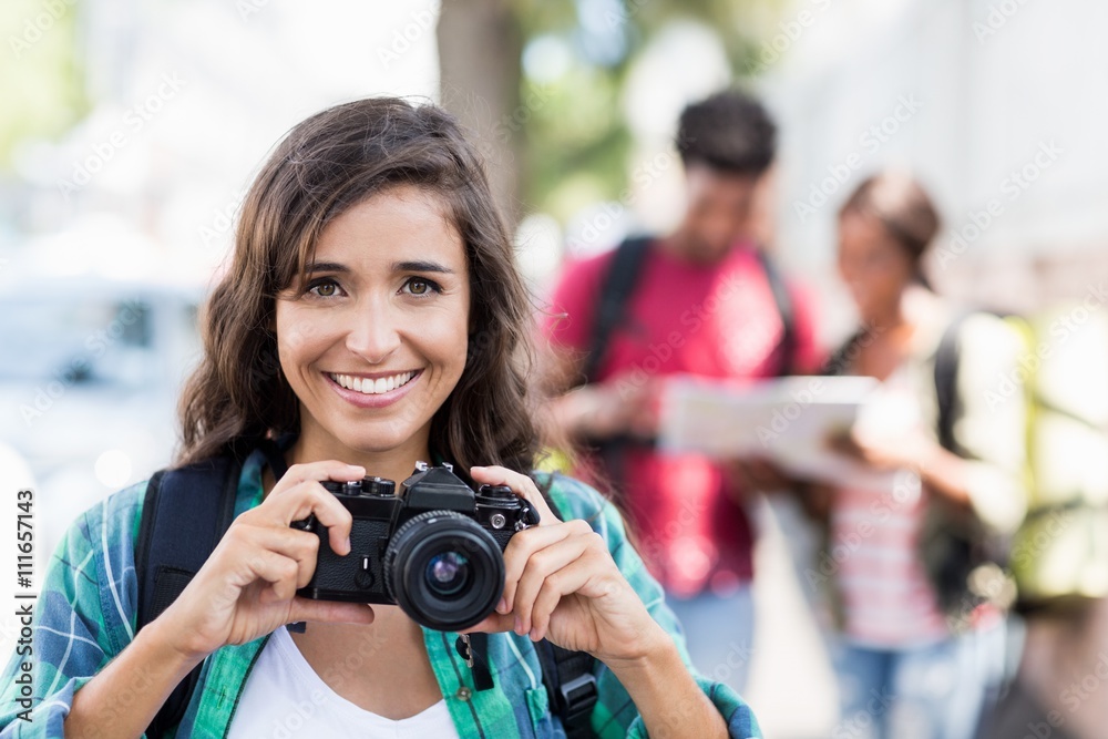 Portrait of young woman smiling Portrait of young woman smiling