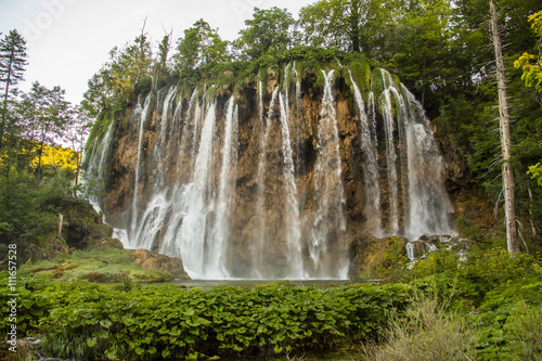View of beautiful waterfalls in Plitvice lake  Croatia