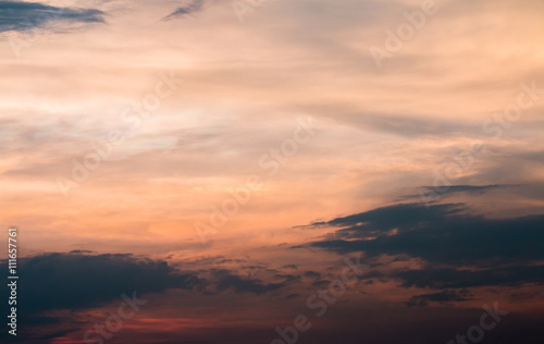 colorful dramatic sky with cloud at sunset