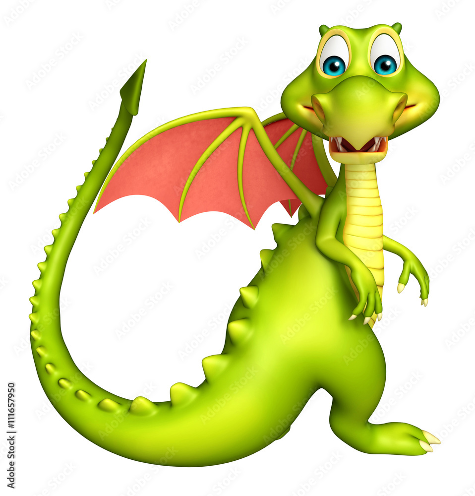 Naklejka premium cute Dragon funny cartoon character