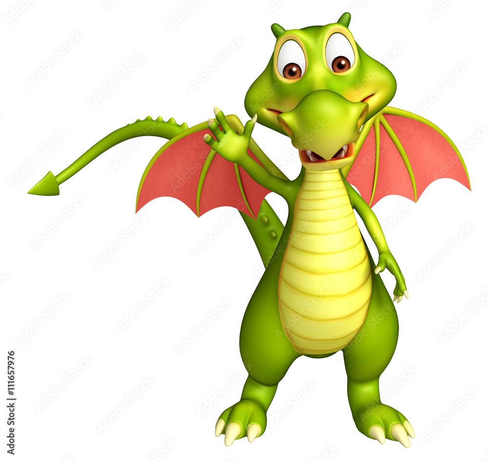 Fototapeta premium cute Dragon funny cartoon character