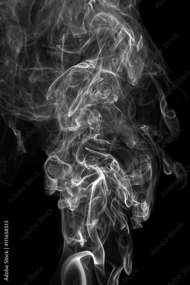 White smoke, isolated on black background. White smoke, isolated on black background.