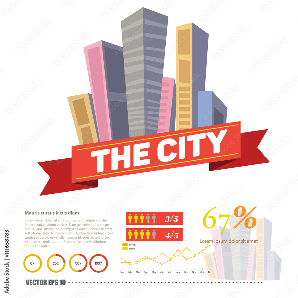 city logo with label - vector illustration