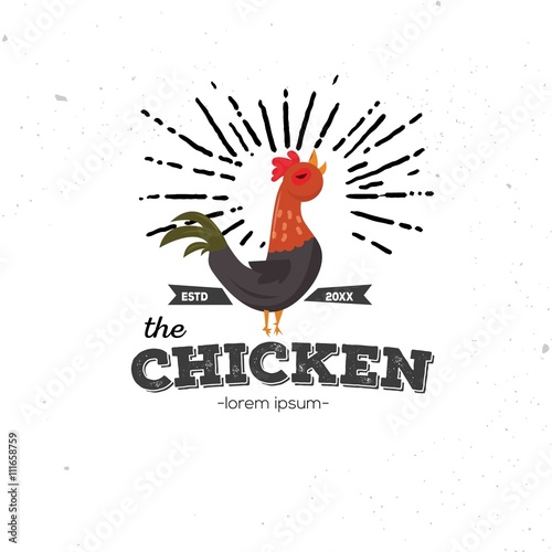 rooster logo design template - vector