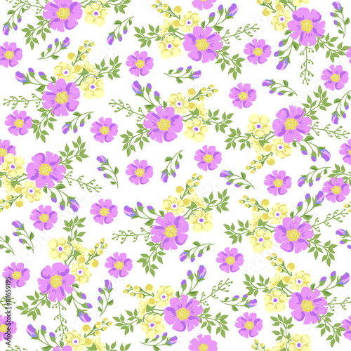 Seamless pattern in small flower. Romantic flower print. Ditsy floral. Floral seamless pattern. Vector Illustration