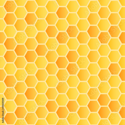 Seamless pattern honeycomb with honey. Vector illustration 