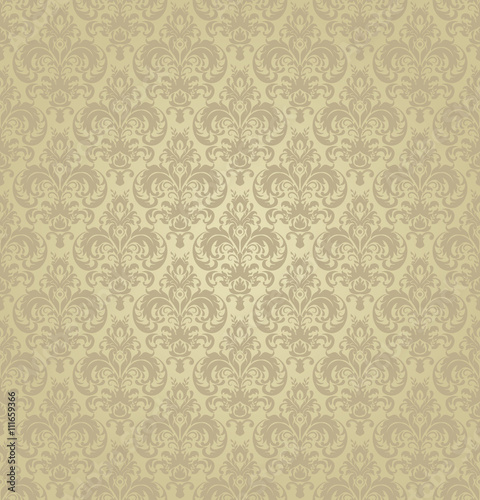 seamless pattern with Victorian motives in gold