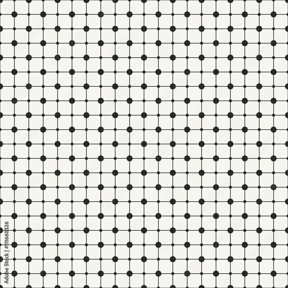 Vector seamless pattern. Modern stylish monochrome geometric background with simple structure of repeating lines and dots. Vector seamless pattern. Modern stylish monochrome geometric background with simple structure of repeating lines and dots.