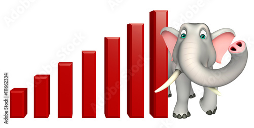 fun Elephant cartoon character with graph