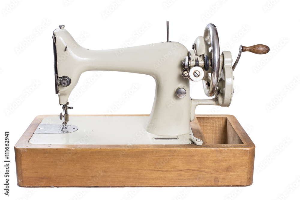 Antique  Sewing Machine isolated on white