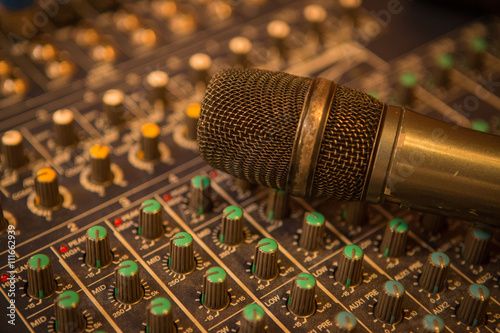 microphone and audio mixer background