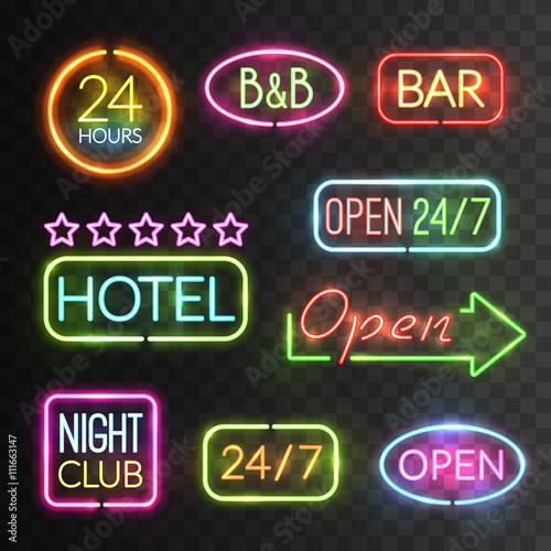 Neon Open Sign Set