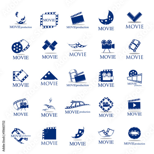 Movie Icons Set - Isolated On White Background. Vector Illustration, Graphic Design