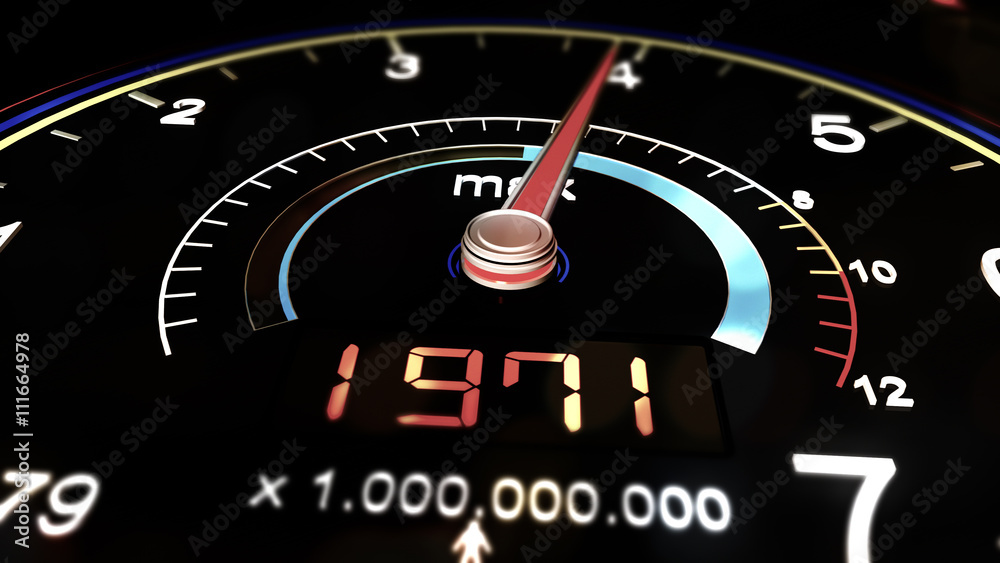 Fototapeta premium Meter Showing the Change of World Population over Time until Tod