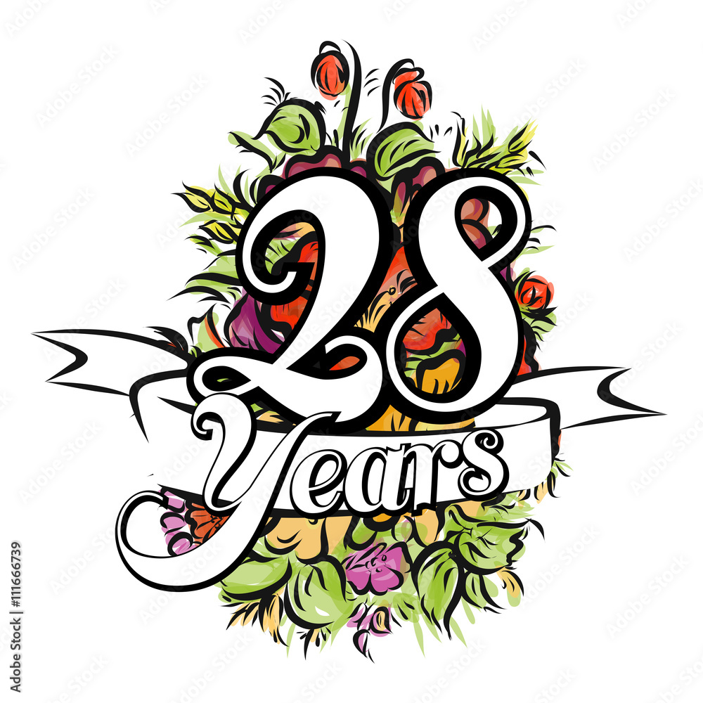 28 Years Greeting Card Design